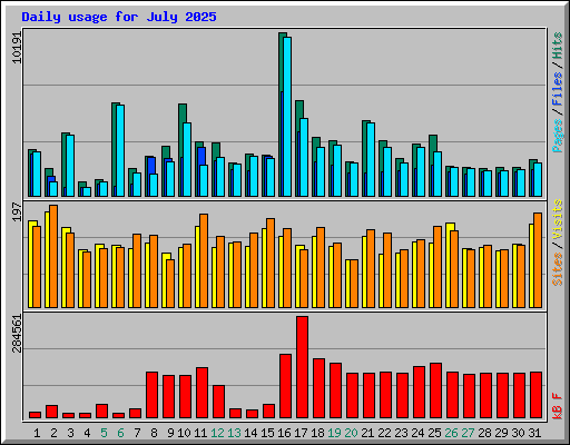 Daily usage for July 2025