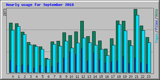 Hourly usage for September 2016