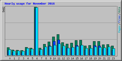 Hourly usage for November 2016