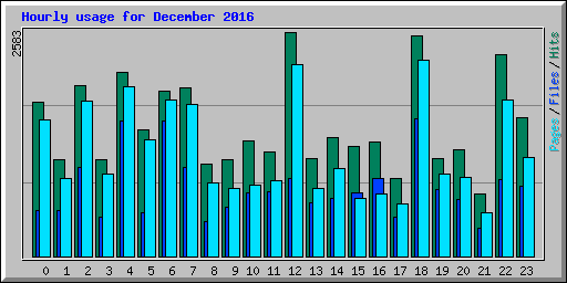 Hourly usage for December 2016