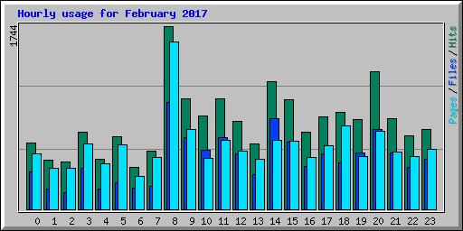 Hourly usage for February 2017