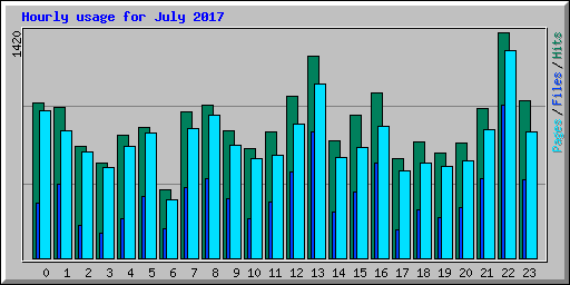 Hourly usage for July 2017