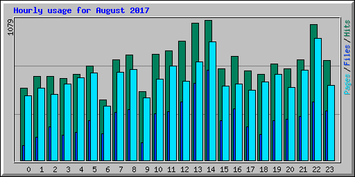 Hourly usage for August 2017