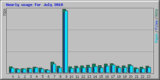 Hourly usage for July 2018