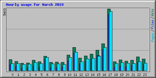 Hourly usage for March 2019