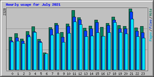 Hourly usage for July 2021