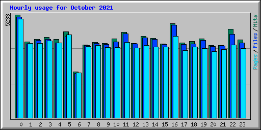 Hourly usage for October 2021