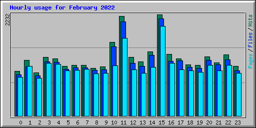 Hourly usage for February 2022
