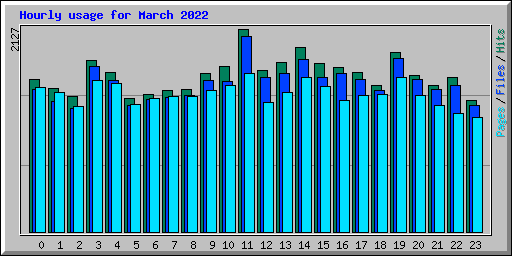 Hourly usage for March 2022