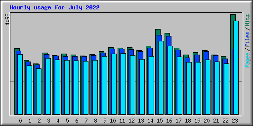Hourly usage for July 2022