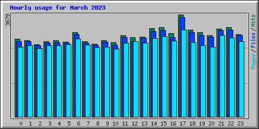 Hourly usage for March 2023