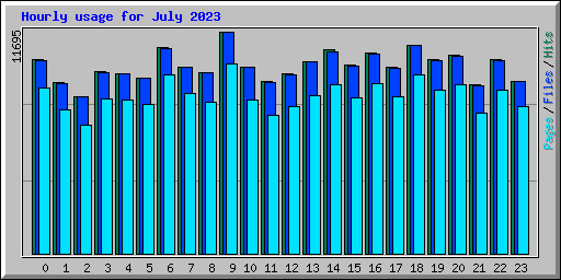 Hourly usage for July 2023