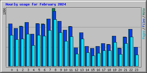 Hourly usage for February 2024